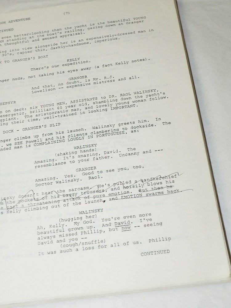 "AMAZON ADVENTURE" Original Movie Script HAND CORRECTED by NICHOLAS COREA