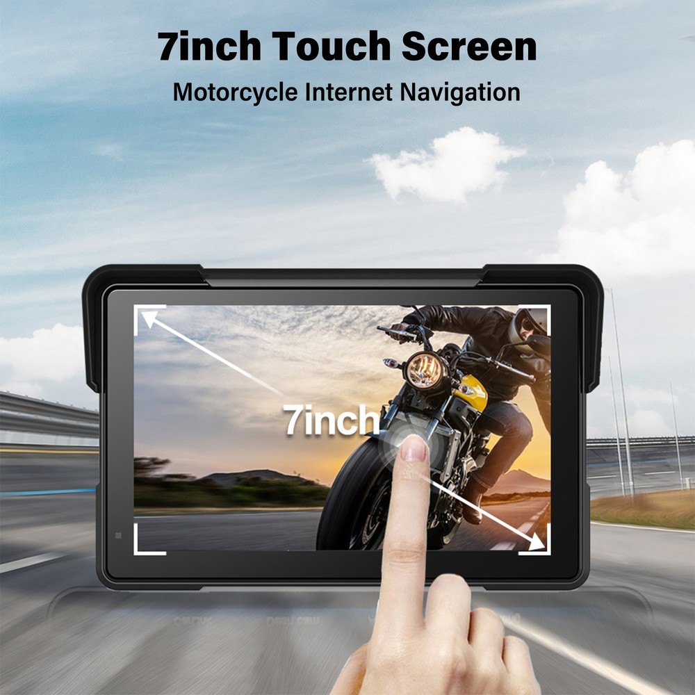Motorcycle Dashcam 7inch Touchscreen Loop Recording GPS Tracking Bluetooth V4.0