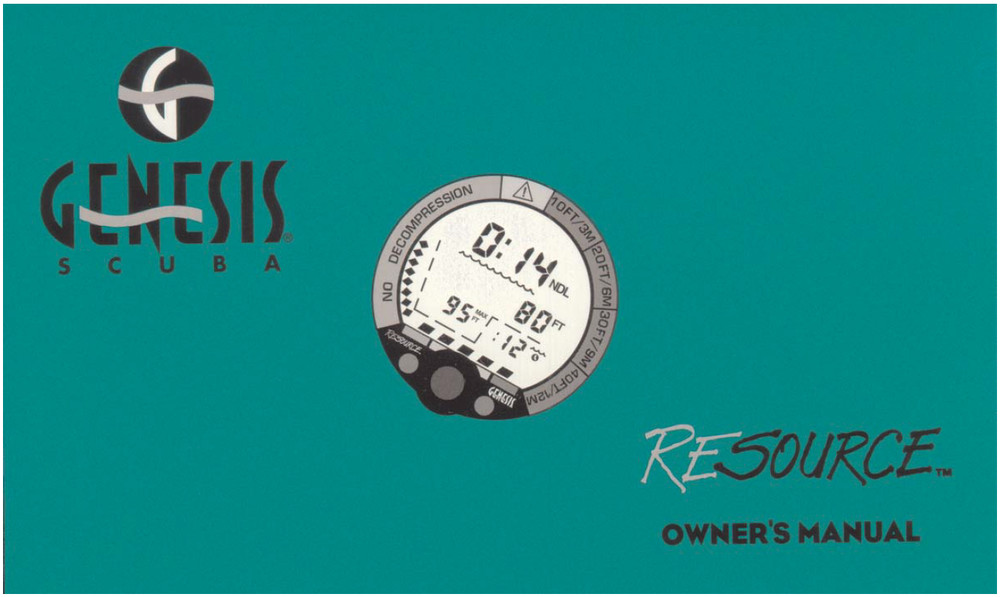 Genesis Resource Scuba Dive Computer Printed Manual  64 Pages