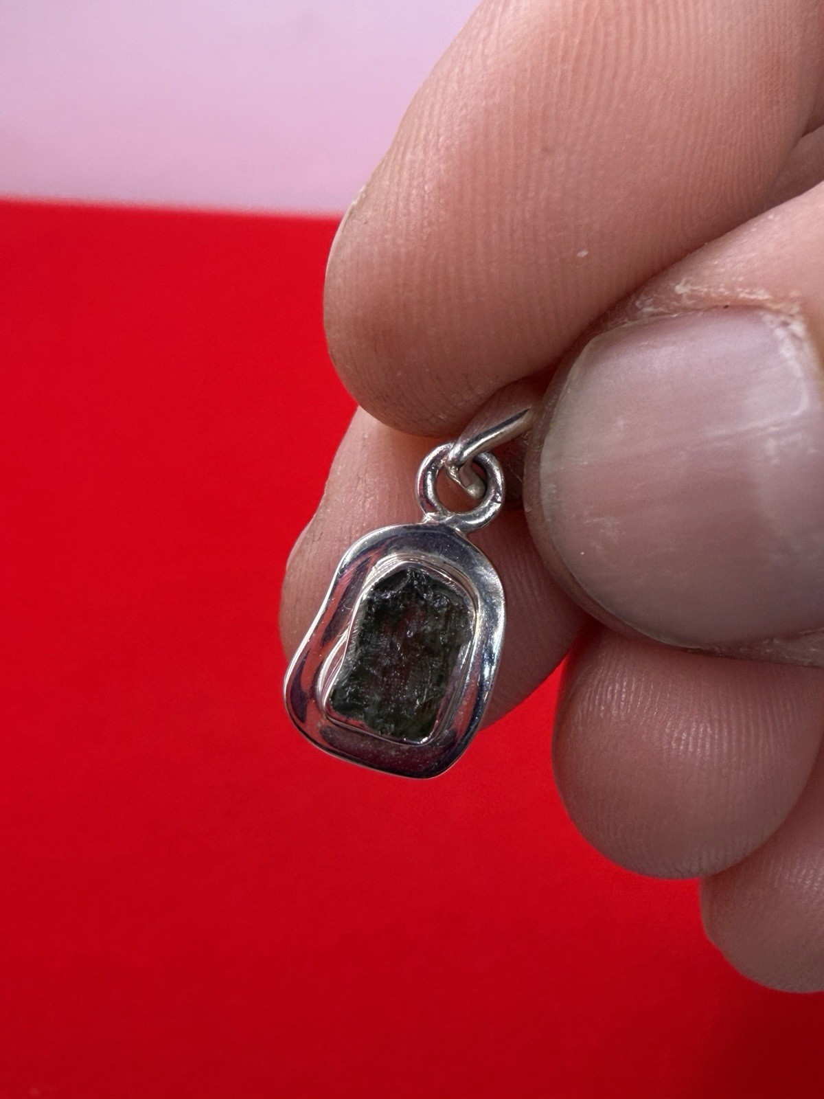 Moldavite Tektite Pendant, Czech Republic, Authentic Moldavite, 1.67g