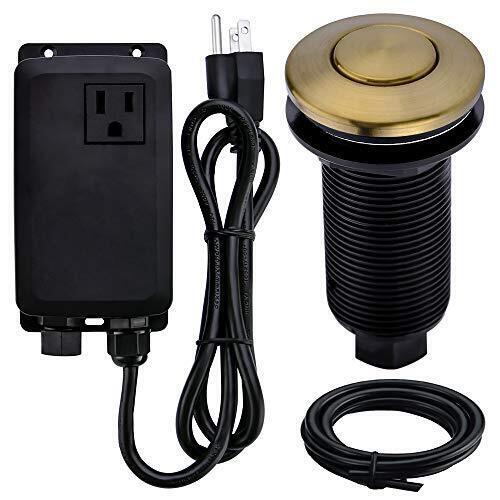 SINKINGDOM Garbage Disposal Sink Top Air Switch Kit with Long Button Brass Made