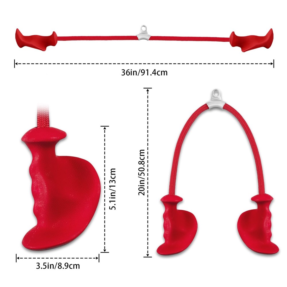 Tricep Rope Attachment for Cable Machine - 36-Inch Ergonomic Pulldown Tool