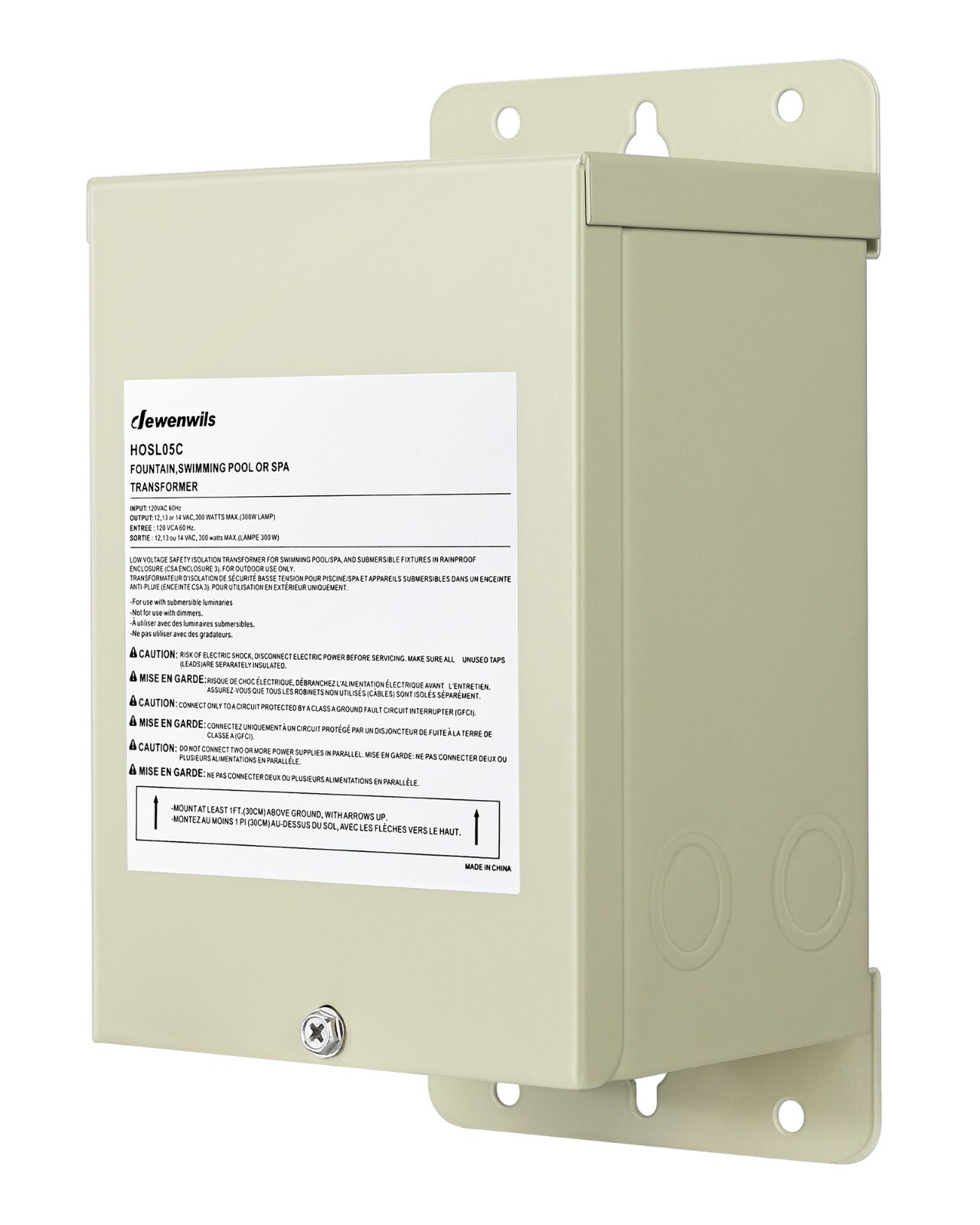 DEWENWILS 300W Low Voltage Pool Light Transformer, 120V AC to 12V/13V/14V AC, Mu