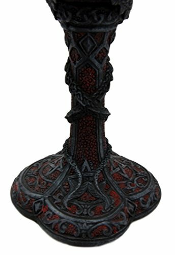 Ebros Celtic Dual Dragon Romantic Heart Vial Of Blood Wine Goblet 7"H Chalice