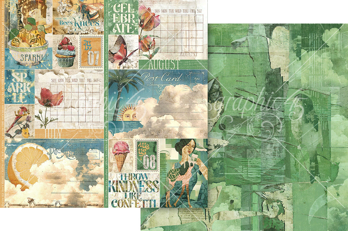 GRAPHIC 45 JOURNALING THROUGH TIME COLLECTION CALENDAR PLANNER JOURNAL NOTEBOOK