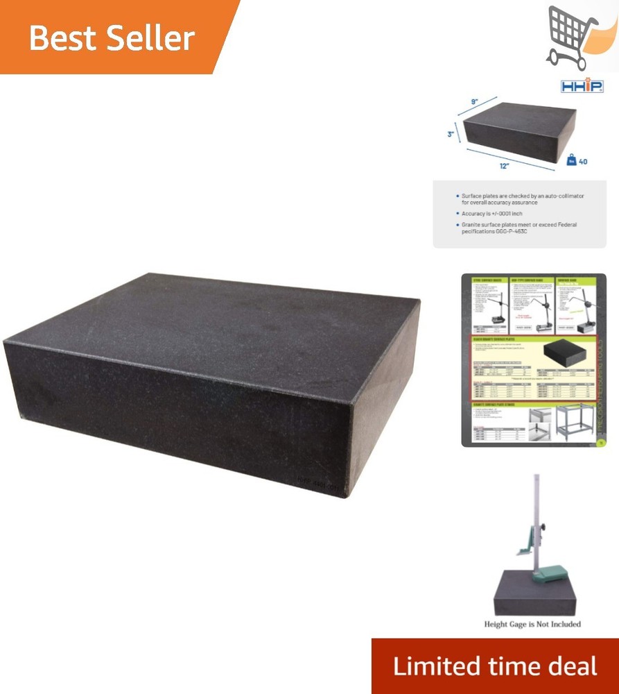 Granite Surface Plate Grade B 12x9x3 Flatness Precision Inspection Tool