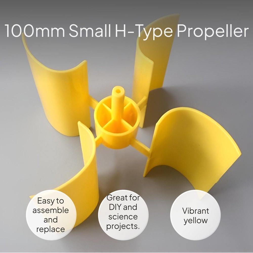 H-Type 4-Blade Vertical Wind Generator DIY Kit, Yellow Model