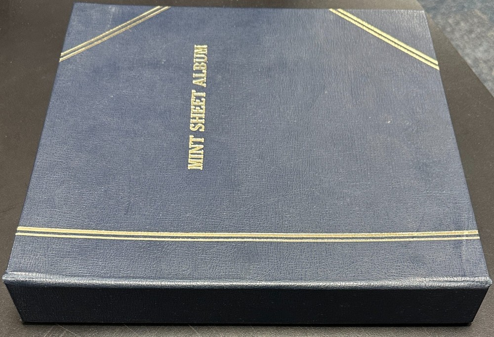 Vintage, Unused Mint Sheet Album w/ 100 Pages, 5 Sections, Dark Blue, No Stamps