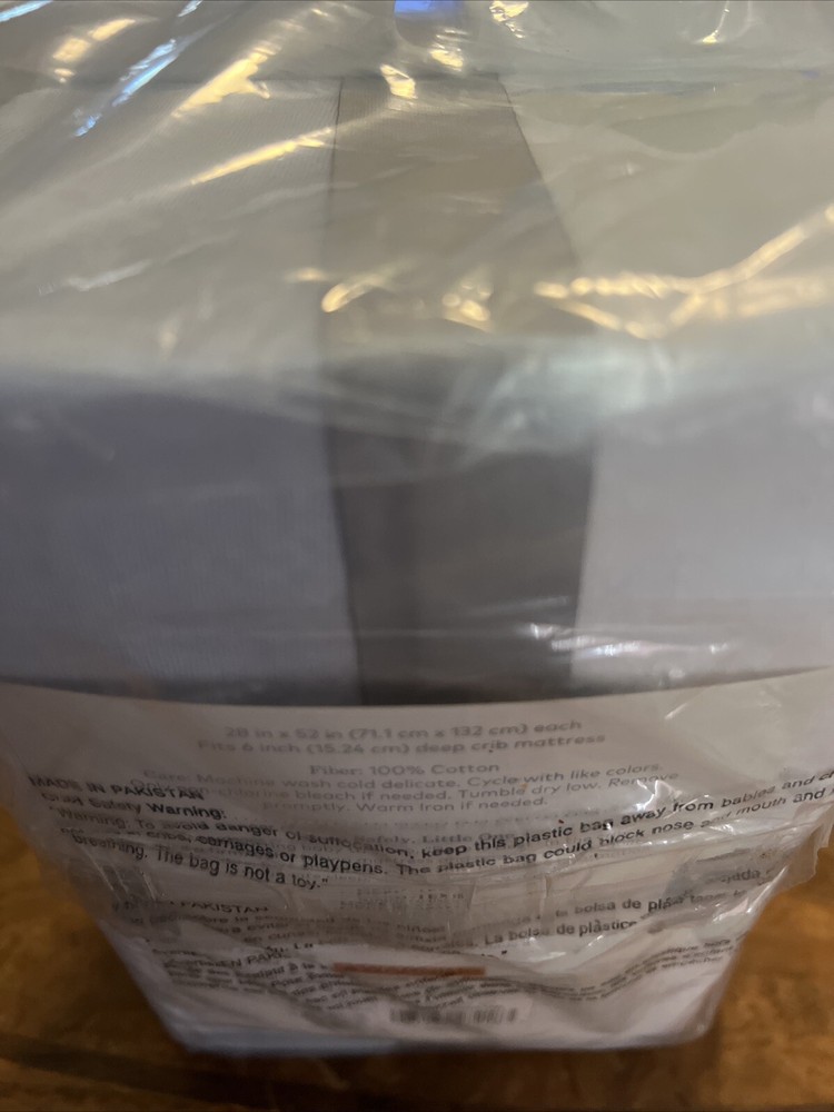 2 pk Cloud Island Jersey Fitted Crib Sheets White/Cloud Print &Solid Lt Blue