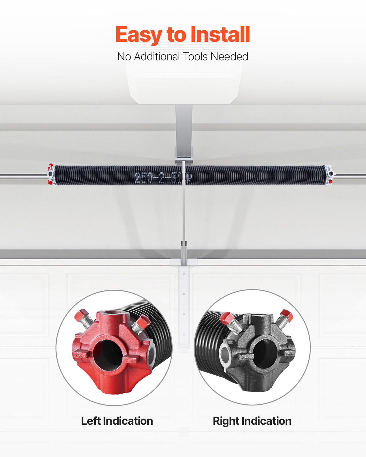 Garage Door Torsion Springs Pair of 0.25 x 2 x 31 inch with Winding Bars