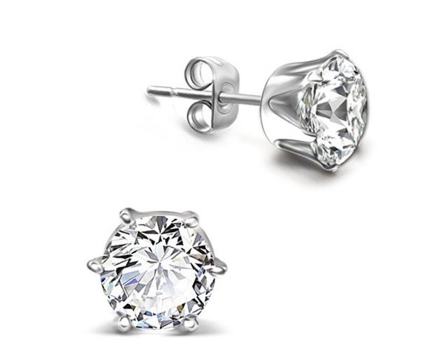 stainless steel cz earrings 5 pair set