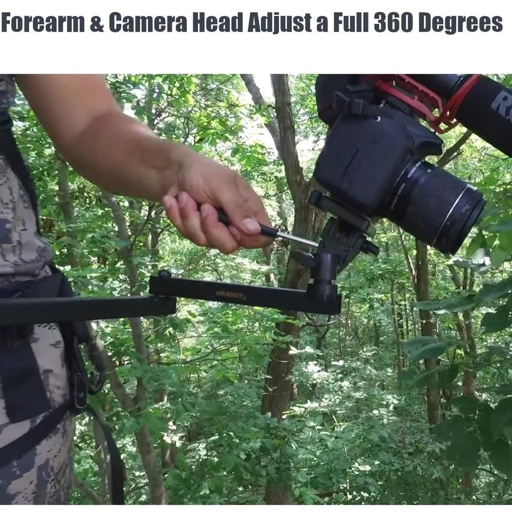 Muddy Basic Adjustable Camera Arm Lightweight 360 Degree Head for Hunters New
