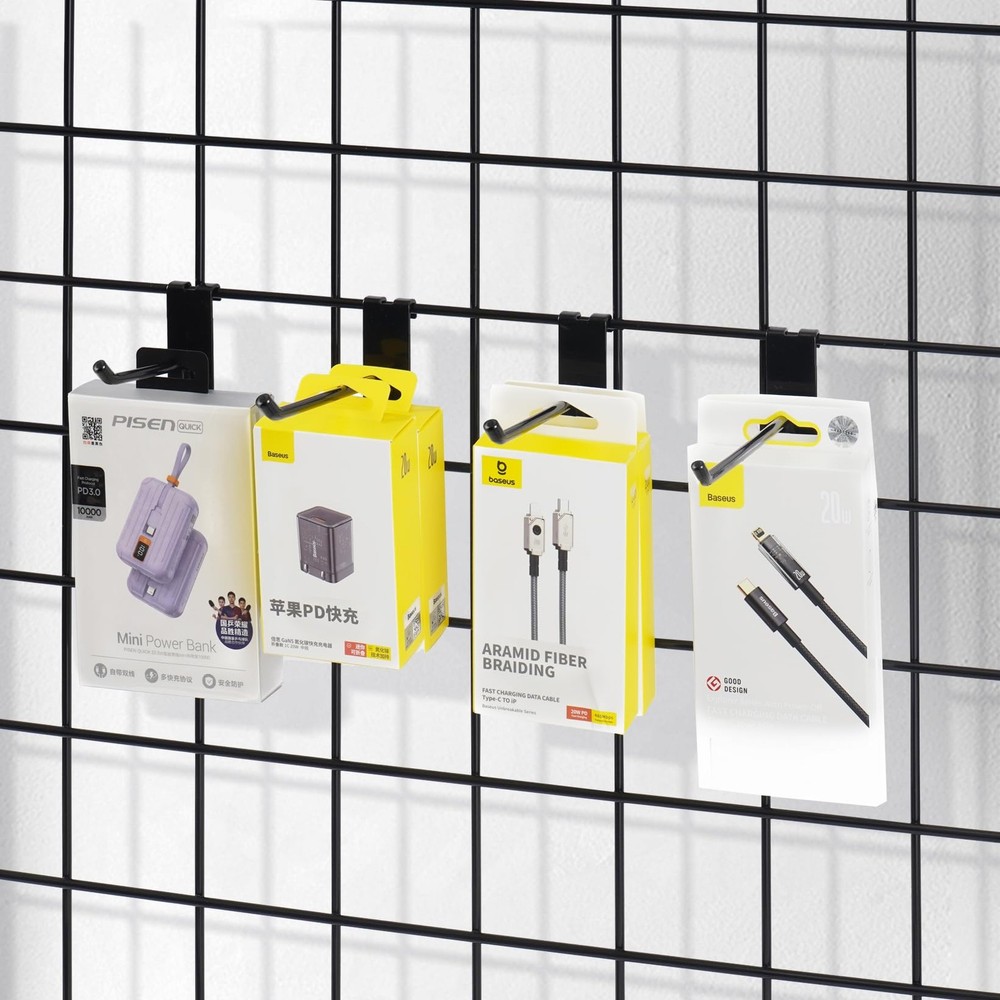 7RiversART Gridwall Hooks 6 Inch,50PC Display for Grid Wall 6'', Black