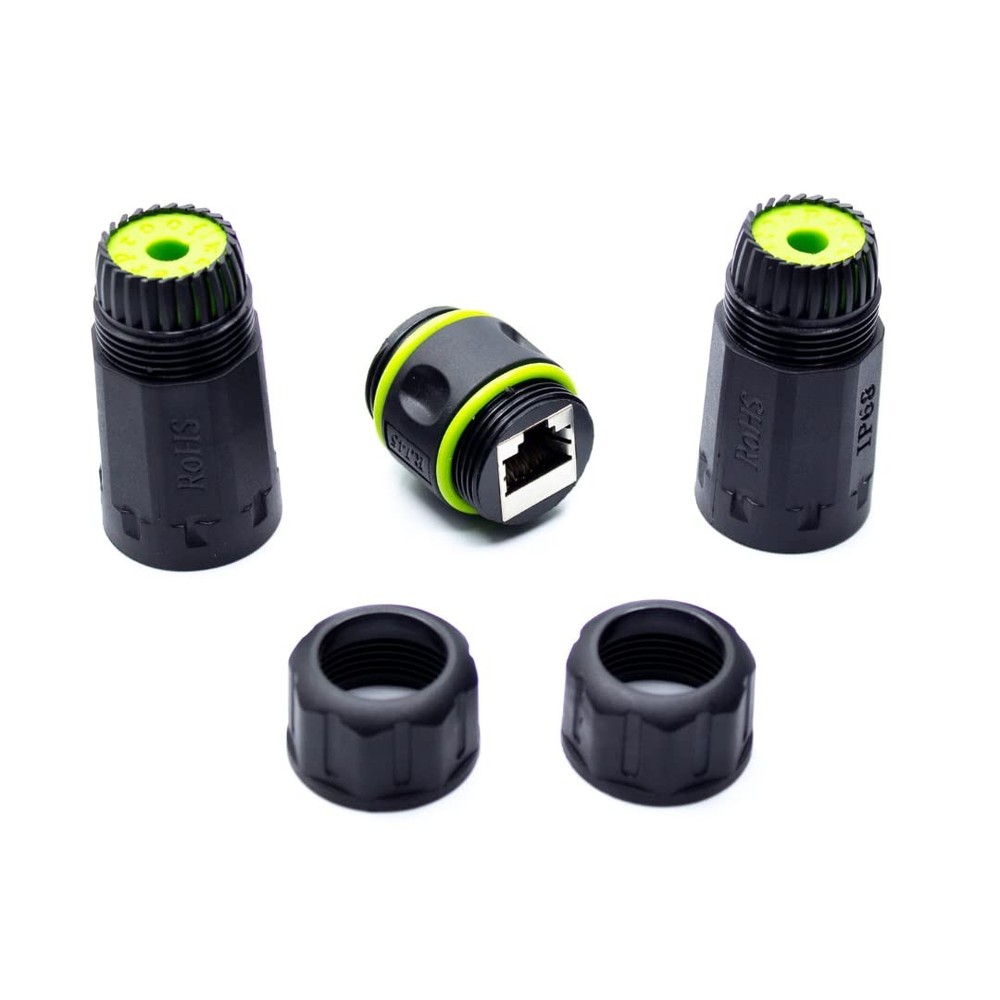 trueCABLE Cat6 Waterproof Inline Coupler, Shielded (STP), IP68 , PoE++ (4PPoE...