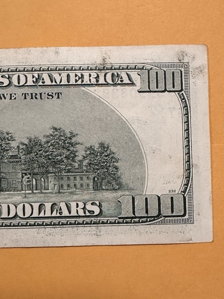 2006 - $100 Dollar Bill - Multiple Ink Bleed Through Errors (See Description)