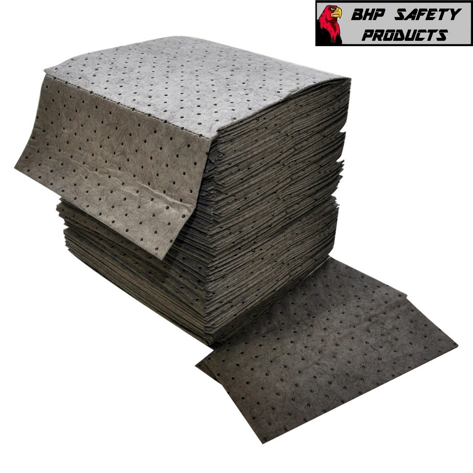 GRAY BONDED ABSORBENT PADS UNIVERSAL OIL GREASE (100 PER CASE)