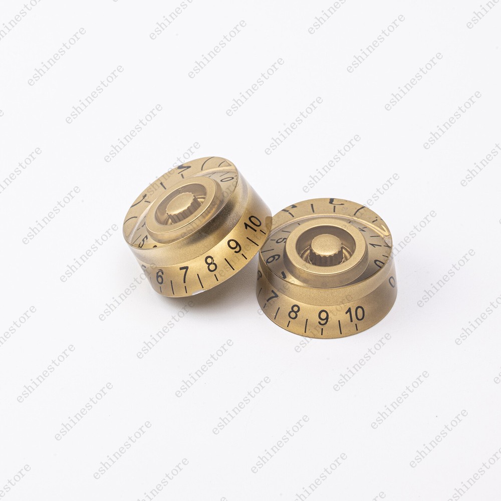 4 Pcs Golden Amber Guitar Control Knobs Speed Knobs for Les Paul SG Guitar