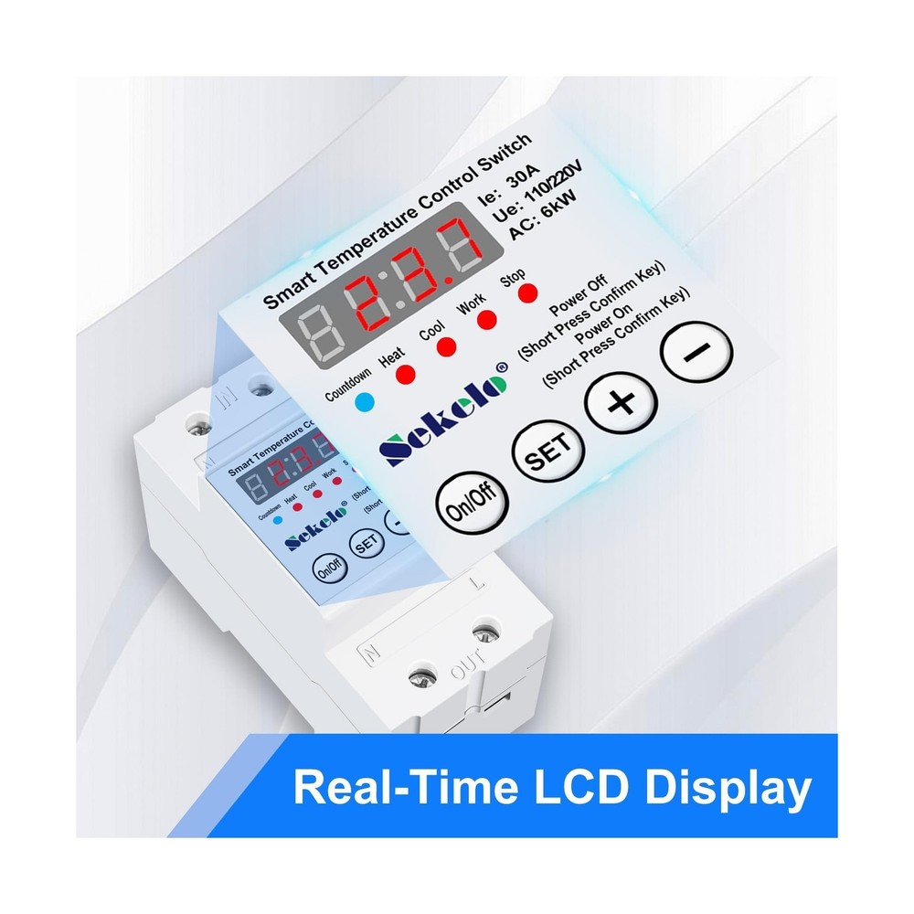 High-Power Temperature Control Switch, Rail-Mounted Digital Thermos... Fast Ship