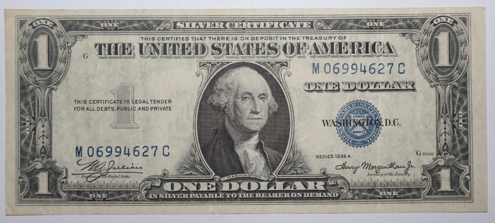 1935 A $1 Silver Certificate AU CRISP
