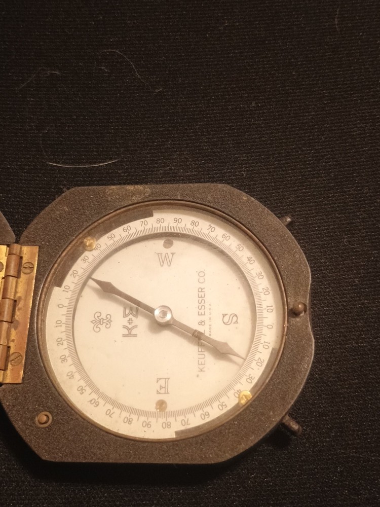 K&E Forestry Compass - Solid Metal - Keuffel & Esser Co Made In USA Clean Shape