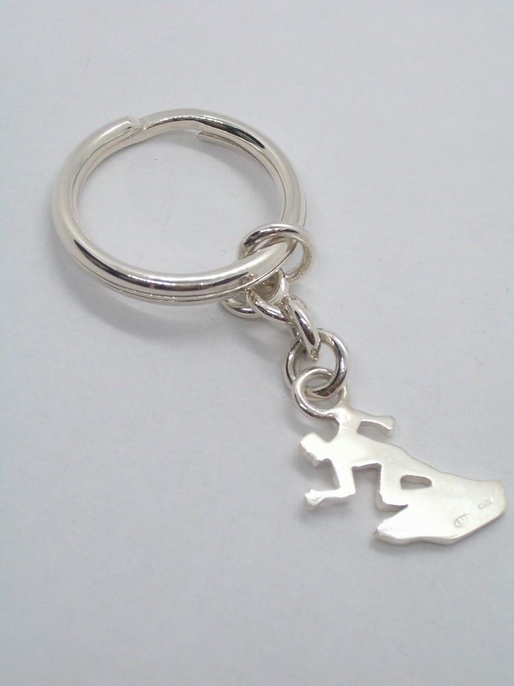 925 Silver Keychain with RUNNER - Runner - Running - Athletics - Athlete -