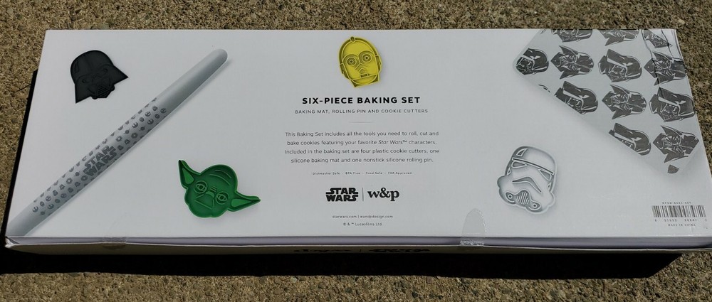 Star Wars • 6 Piece Baking Set • Baking Mat Rolling Pin & Cookie Cutters