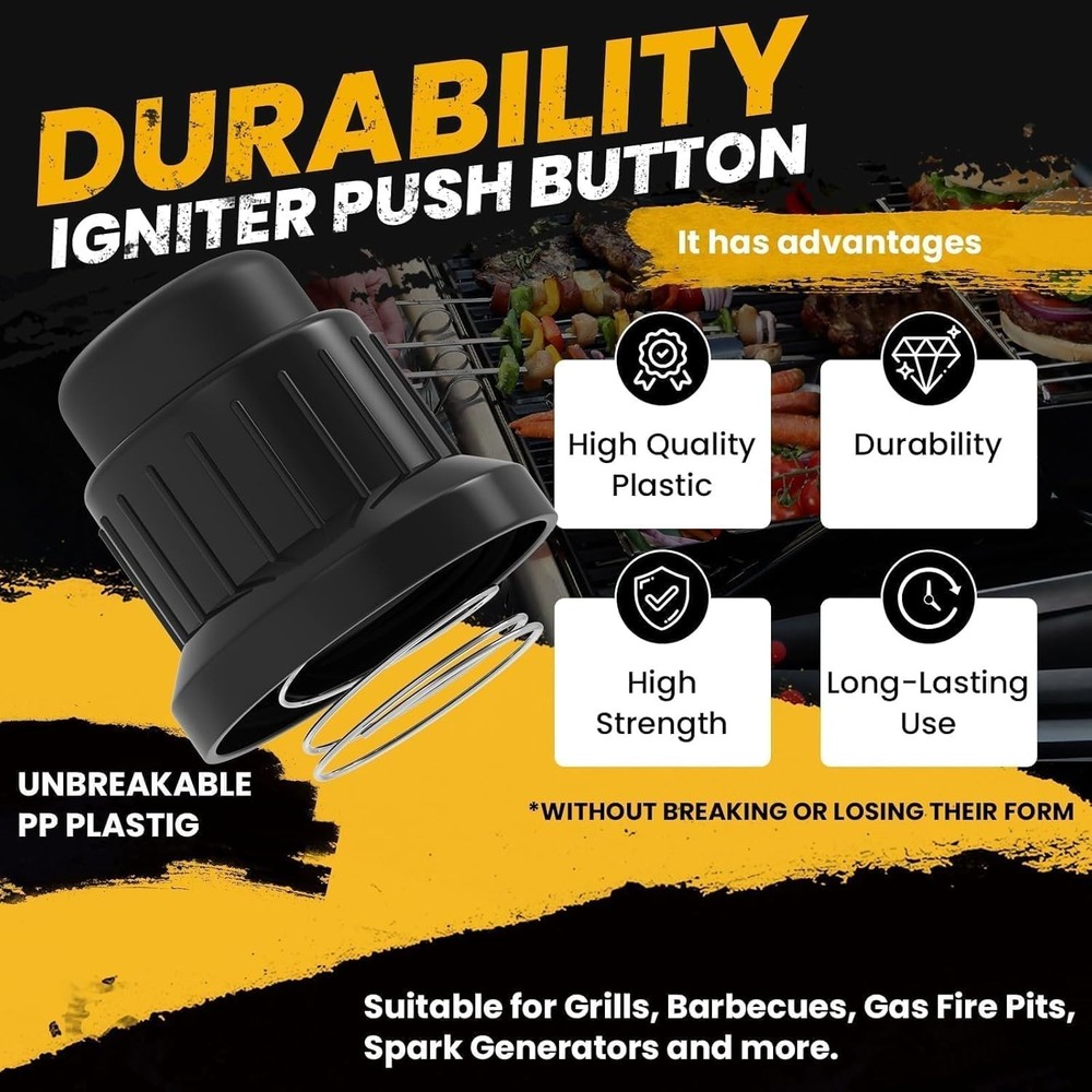 Durable Pulse Igniter Switch Cap Set for BBQ - AA & AAA Compatible, 2 Pack