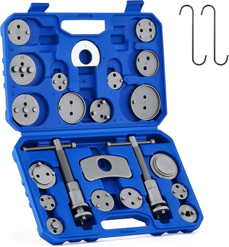 24Pc Brake Caliper Compression Tool Set, Heavy Duty Brake Piston Compressor Tool