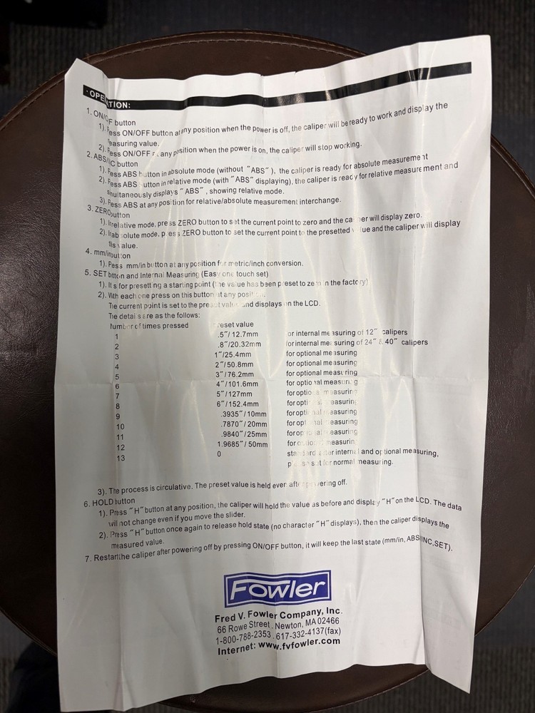 Fowler 40" / 1000mm Digital Calipers (Part# 54-100-042-1)