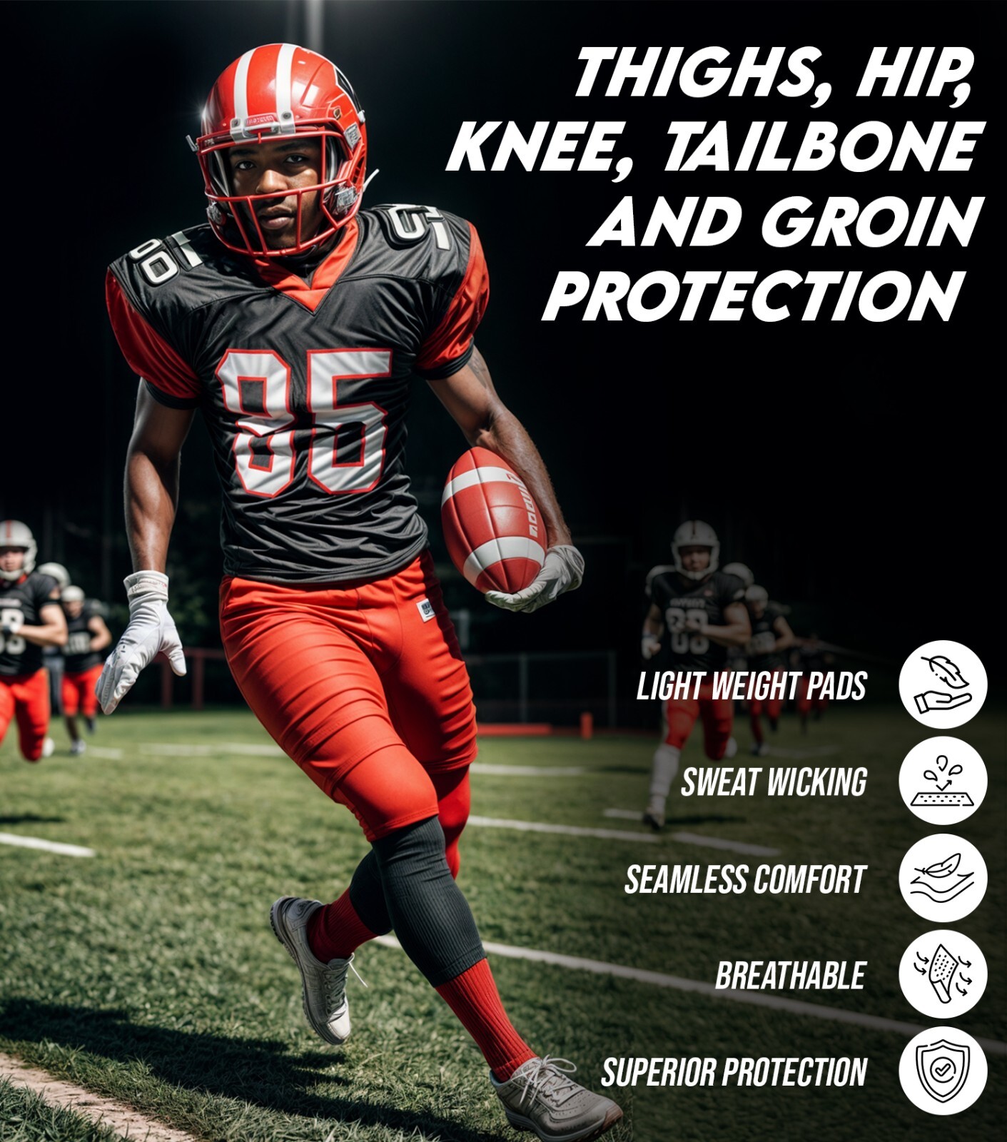 Exxact Sports Combat 7 Pad Girdle for Adult, with Cup Pocket, Padded