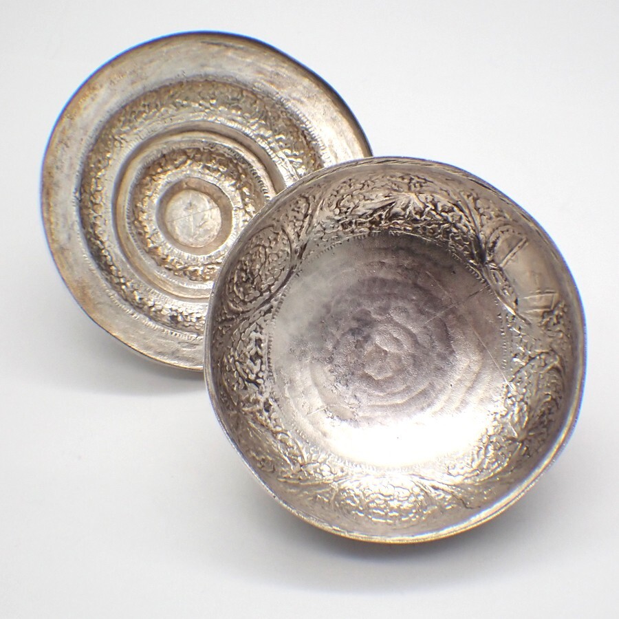 Middle Eastern Covered Bowl 84 Standard Silver Vine Decorations
