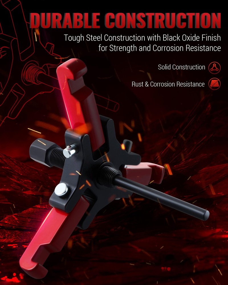 Reywoo Harmonic Balancer Puller Kit, Adjustable 3-Jaw for Core Sizes