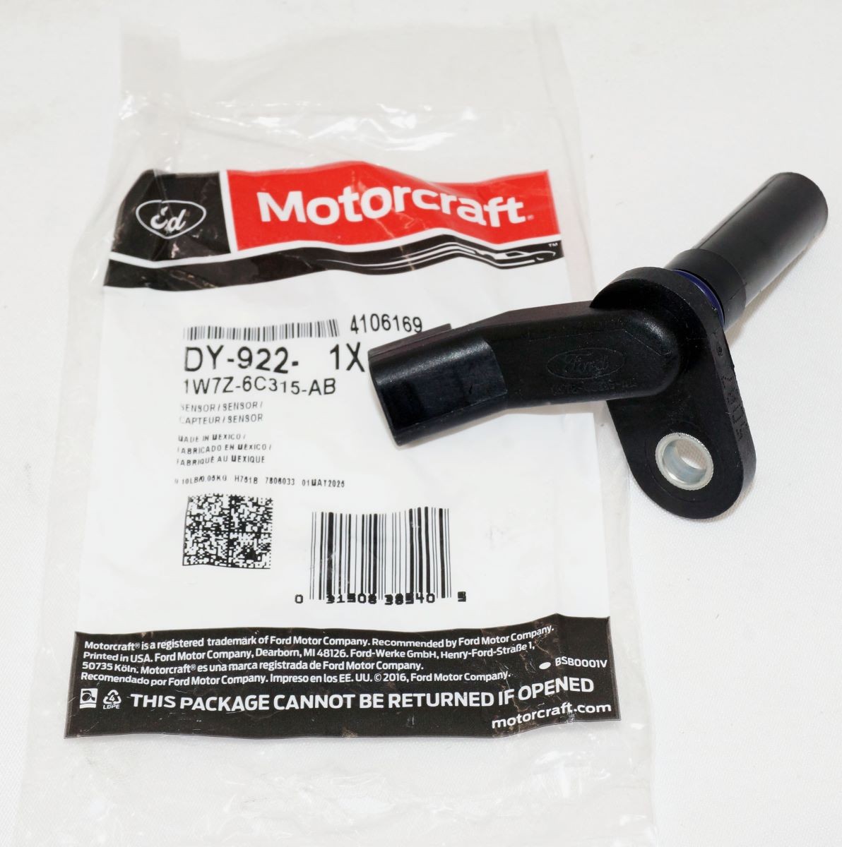 Genuine OEM Motorcraft DY-922 Engine Crankshaft Position Sensor Ford 1W7Z6C315AB