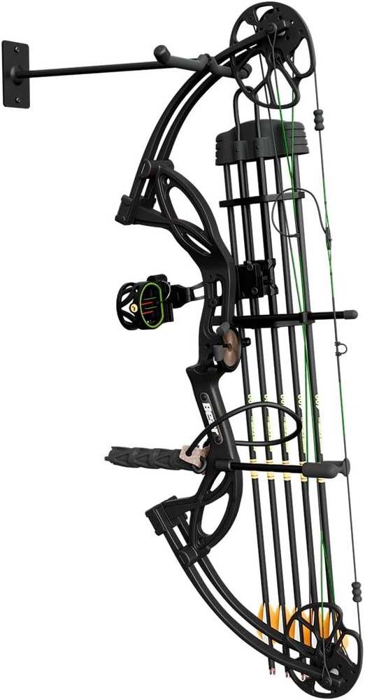 Bow Hanger, Compound Bow Wall Mount, Safely Stores and Vertically Displays Tw...
