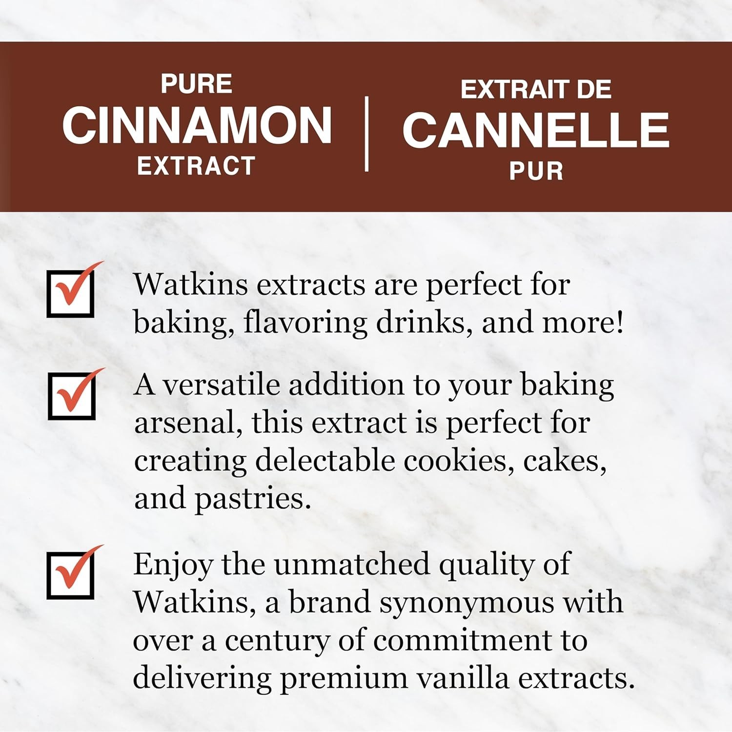 Watkins Pure Cinnamon Extract, Non-Gmo, Kosher, 2 Oz. Bottle, 1-Pack