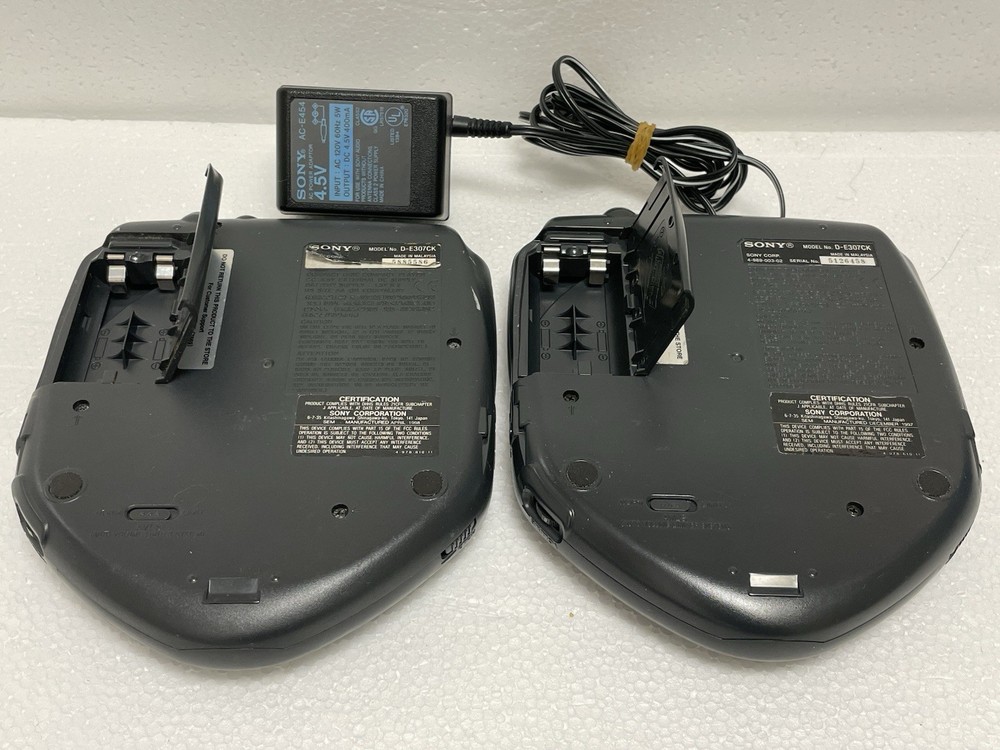 Sony D-E307CK Discman ESP Portable Compact CD Player PAIR with AC Power Adapter