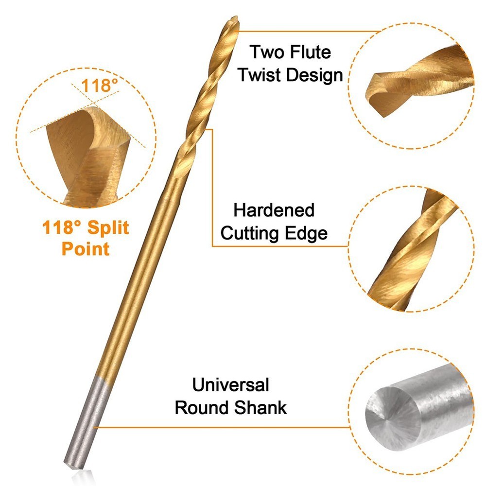 Small Pocket Drill Bit Set 10Pcs HSS Bits for Amber Walnut Jewelry Making