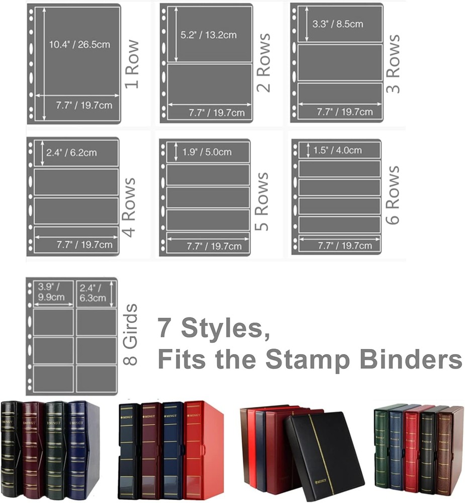 MUDOR Clear Stamp Pages for Album Binder, 1 Pocket Page Transparent
