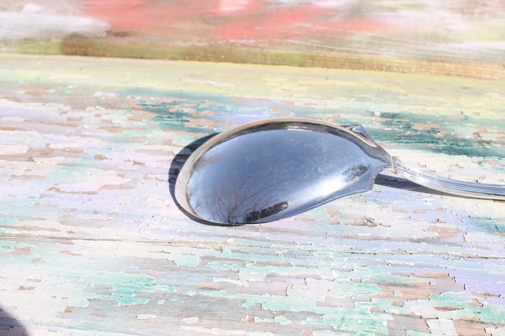 Silverplate Serving Spoon Ornate with Engraving