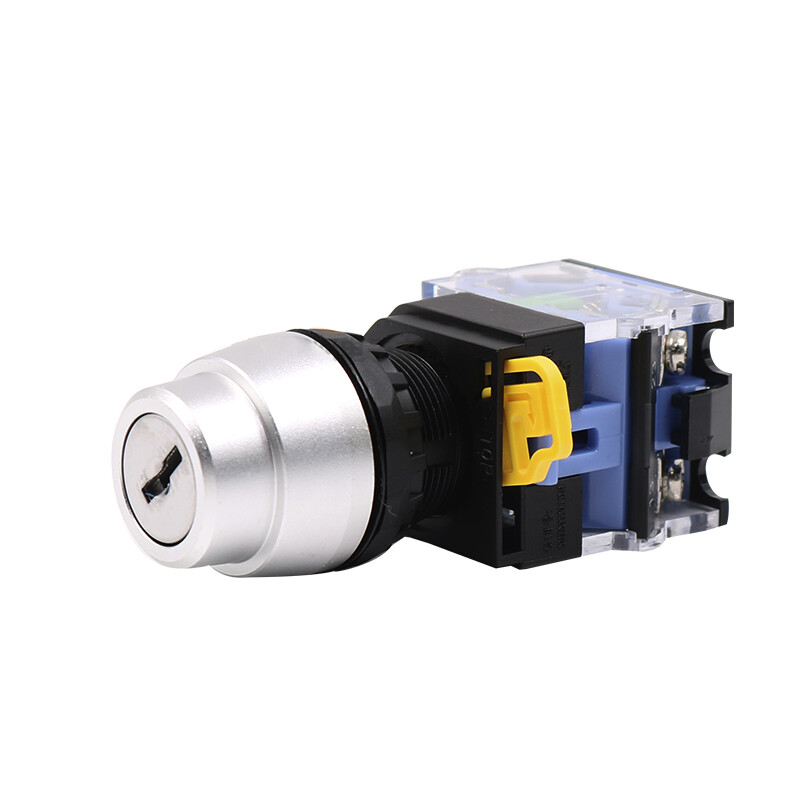 22mm Rotary Switch With Key Security Lock Switch Momentary Latching 2/3 Position