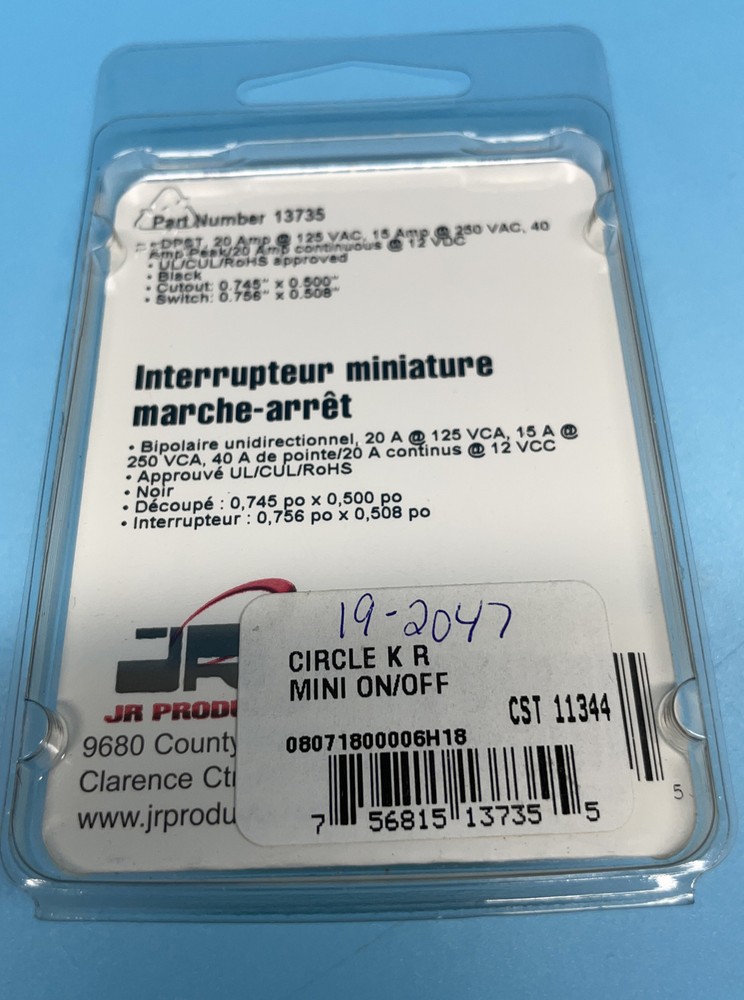JR PRODUCTS 13735 Mini On/Off Switch