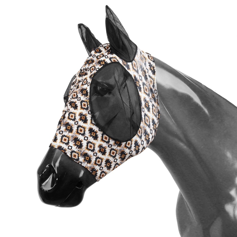 FLY MASK Aztec Sunstone Lycra One Size Fits Most Pull On Protect from Bugs &Sun
