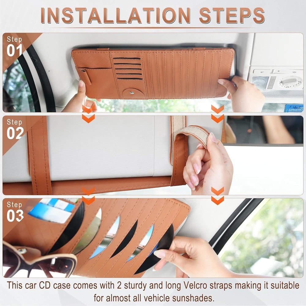 Sun Visor CD Case Holder for Car - Multi-Function Visor Organizer with CD/DVD...