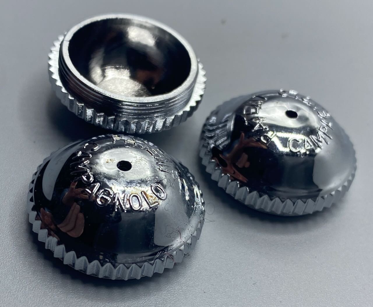 NEW Campagnolo SL Superleggera Chromed Plastic Pedal Dust Cap (1) *Reproduction*