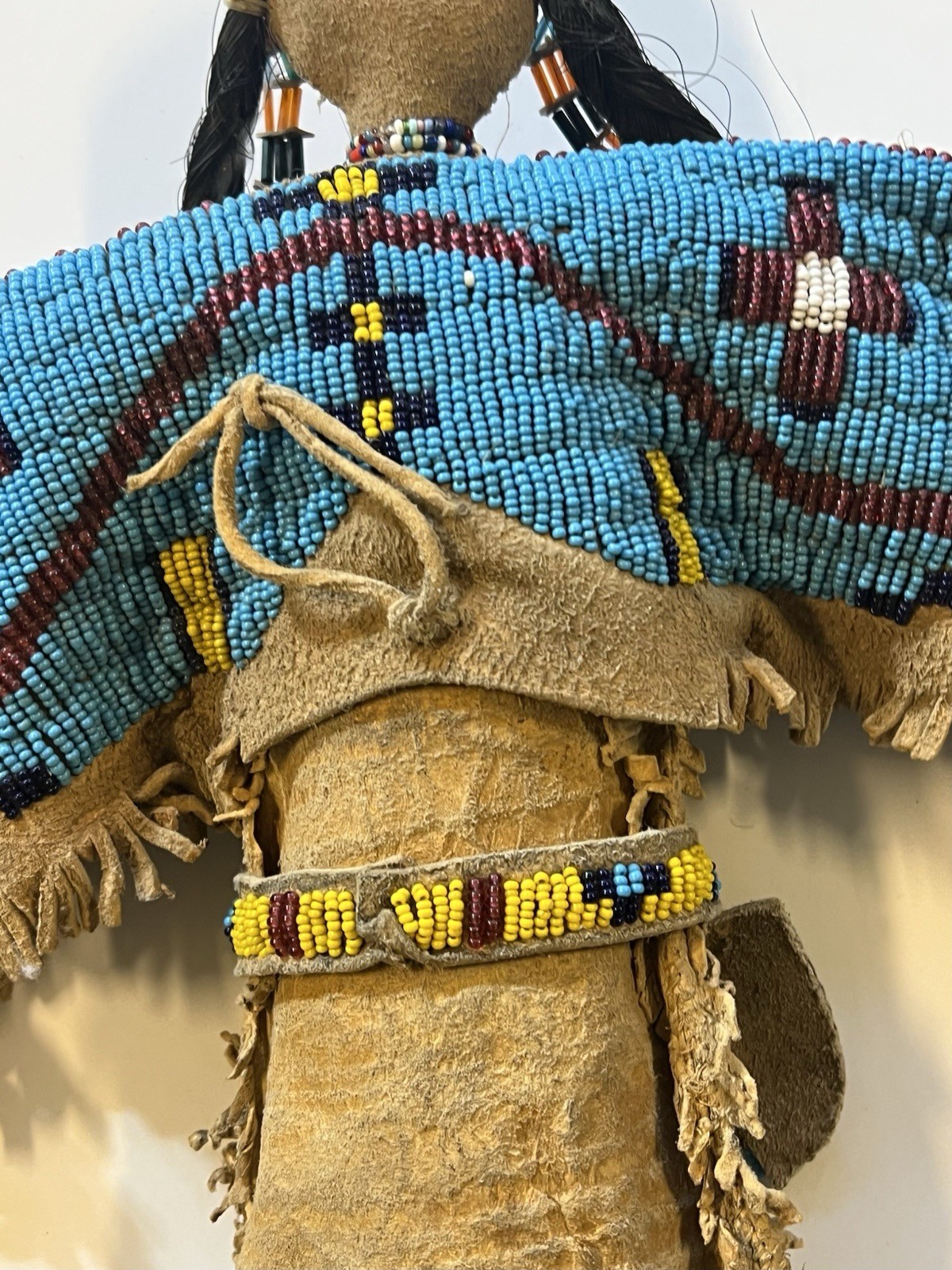 Antique Native American Lakota (Sioux) Indian Beaded Doll; 18 Inches; Late 1800s