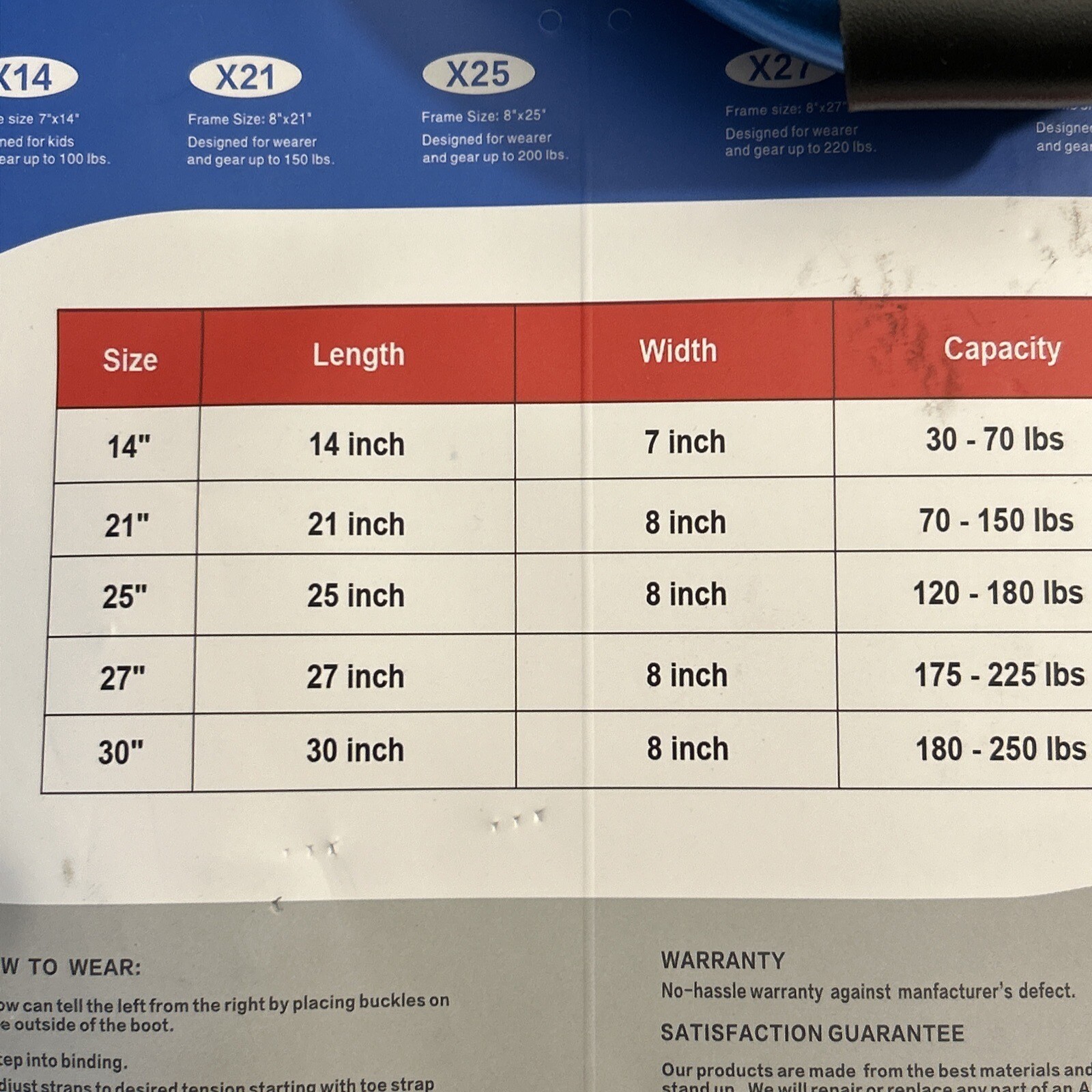 Snowshoes for Men Women Kids Gpeng 821 Xtreme Lightweight BLUE 21", 70 - 150 LBS