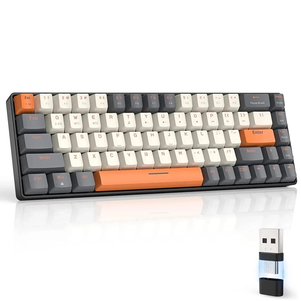 60% Wireless Mechanical Keyboard Bluetooth Dual Mode Red Switch