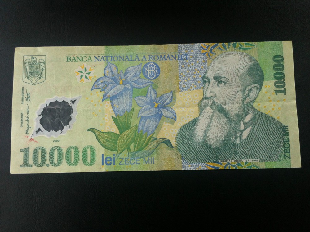 ROMANIA BANKNOTE - 10,000 - 10000 LEI 2000 - POLYMER !