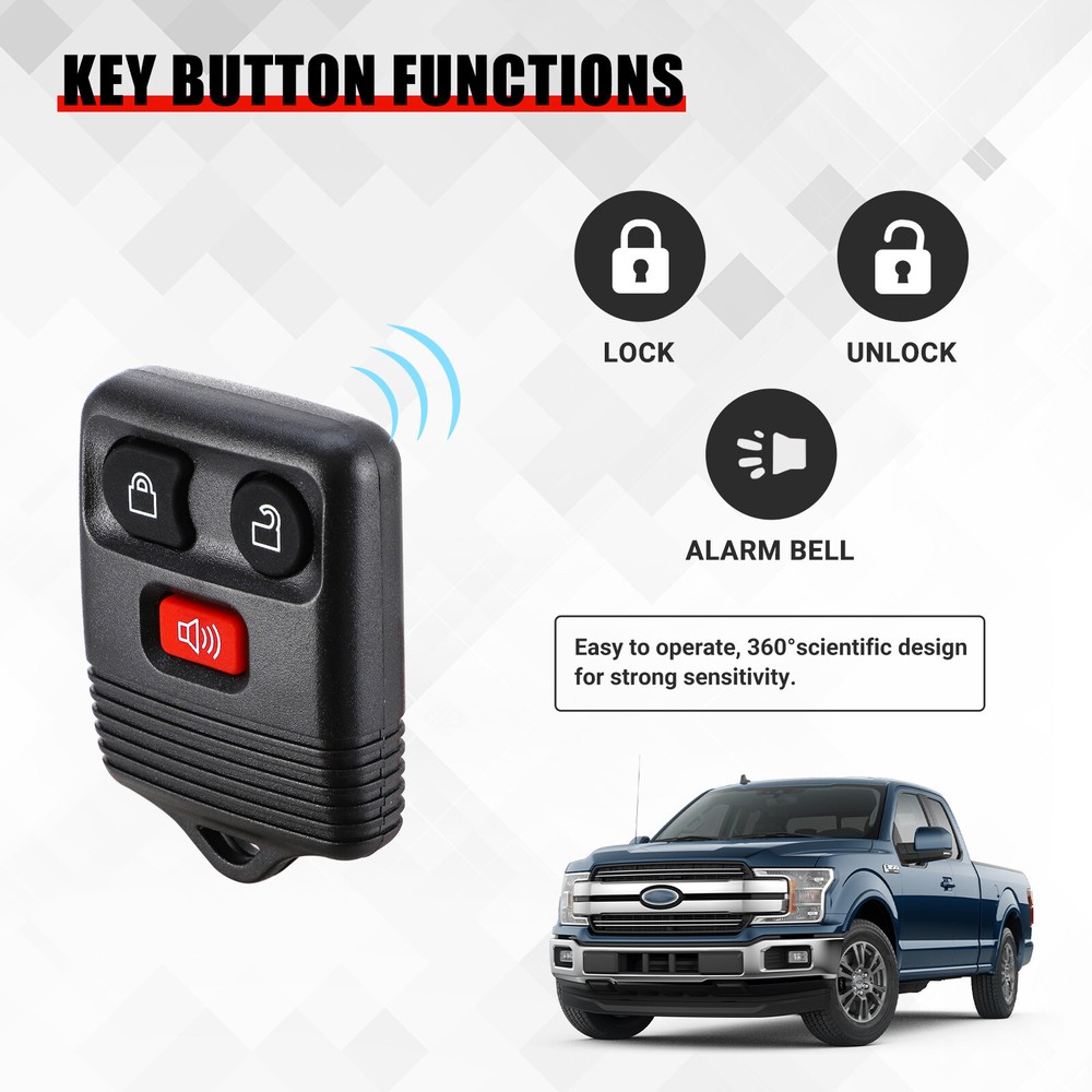 2 Replacement Keyless Entry Remote Key Fob Clicker Transmitter for Ford Explorer