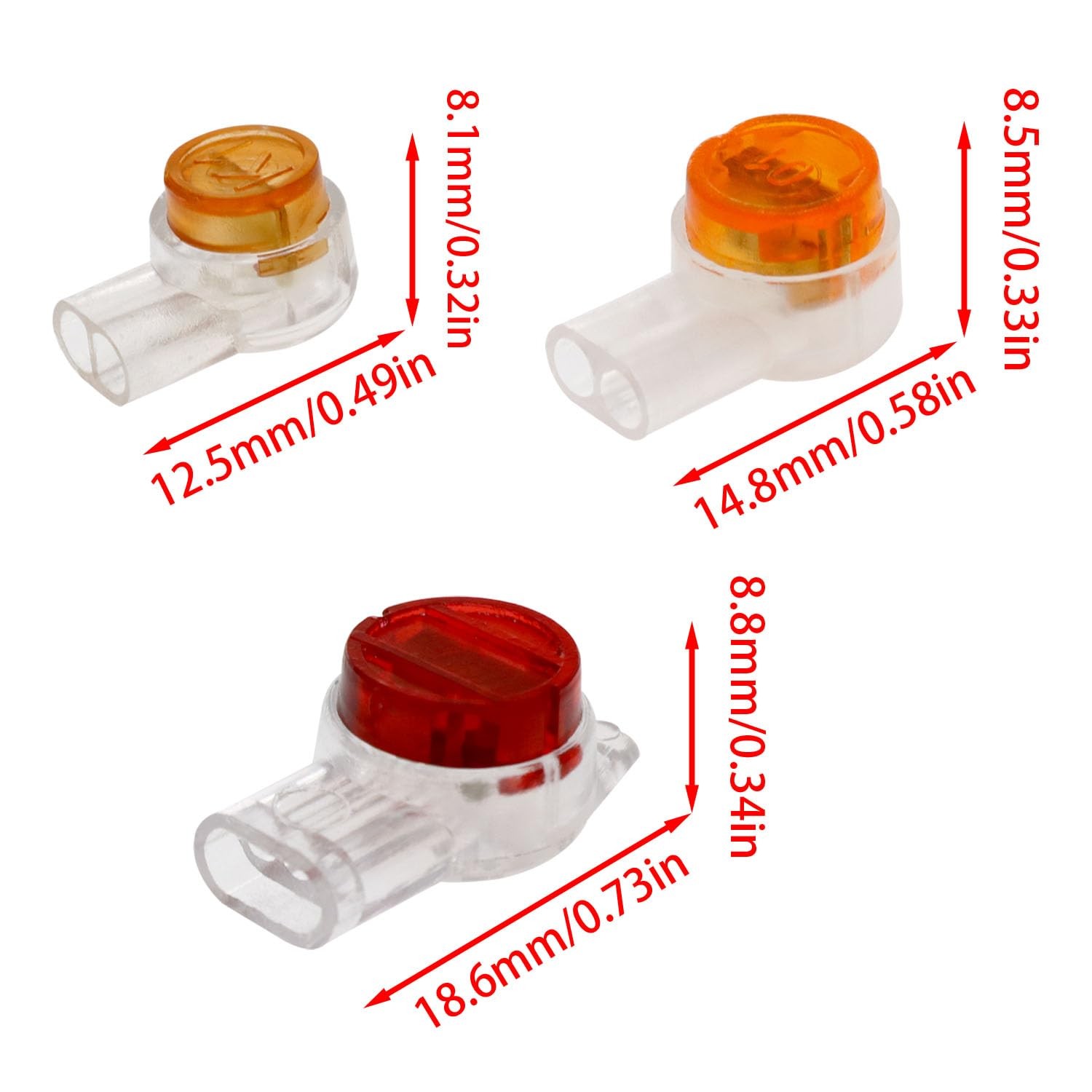 150 PCS Waterproof Telephone Data Wire Butt Splice UR/UY/K1/K2/K3 Connectors